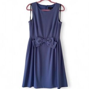 Chic Purple Midi Dress with Bow Accent